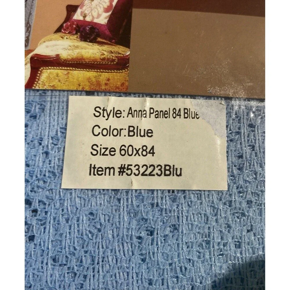 NEW Vivatex ANNA Blue Lace Curtain ONE Panel 60